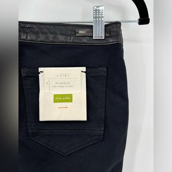 NWT Pilcro and the Letterpress Anthropologie The Stet Faux Leather Moto Pant 25 - Picture 14 of 16